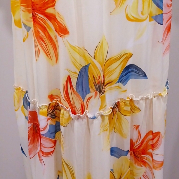 Kate Lily Floral Pull On Tiered Empire Waist Maxi Dress NEW- Sz. 8 - Picture 6 of 9